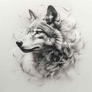minimalist-wolf-tattoo – tattoo design ideas free ai generated – neotraditional-classic-motifs – for-elbow – Gallery: wolves-inkby-ai