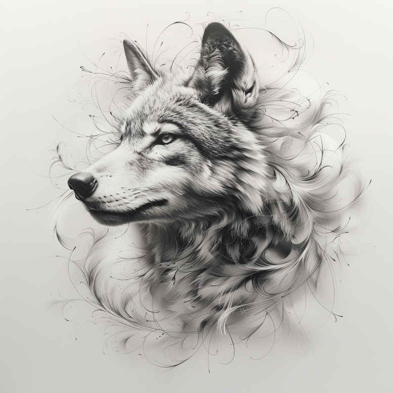minimalist-wolf-tattoo – tattoo design ideas free ai generated – neotraditional-classic-motifs – for-elbow – Gallery: wolves-inkby-ai