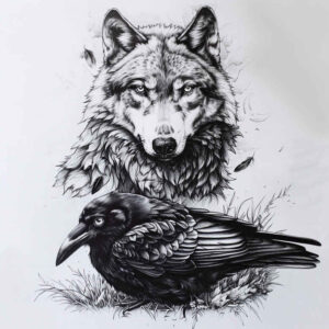 motion-wolf-tattoo – tattoo design ideas free ai generated – neotraditional-bold-highlights – for-inner-arm – Gallery: wolves-inkby-ai
