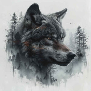 moving-wolf-tattoo – tattoo design ideas free ai generated – realism-clean-lines – for-behind-ear – Gallery: wolves-inkby-ai
