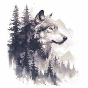 mystery-motif-wolf-tattoo – tattoo design ideas free ai generated – neotraditional-enhanced-shading – for-side – Gallery: wolves-inkby-ai