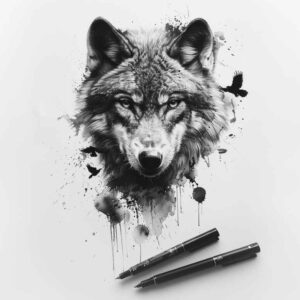 mystery-motif-wolf-tattoo – tattoo design ideas free ai generated – realism-high-definition – for-toe – Gallery: wolves-inkby-ai