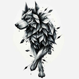 mystery-motif-wolf-tattoo – tattoo design ideas free ai generated – surrealism-displaced-objects – for-inner-arm – Gallery: wolves-inkby-ai