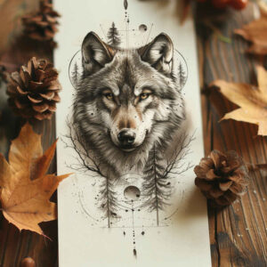 mystical-wolf-tattoo – tattoo design ideas free ai generated – realism-depth-illusion – for-back – Gallery: wolves-inkby-ai