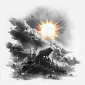 mystical-wolf-tattoo – tattoo design ideas free ai generated – realism-smooth-blackwork – for-back-shoulder – Gallery: wolves-inkby-ai