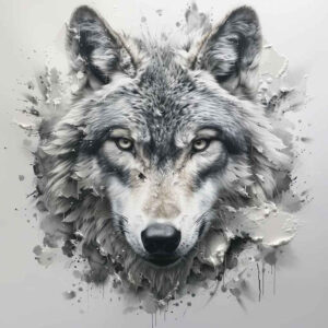 nature-motif-wolf-tattoo – tattoo design ideas free ai generated – neotraditional-artful-color – for-lower-thigh – Gallery: wolves-inkby-ai