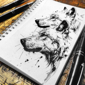 nature-motif-wolf-tattoo – tattoo design ideas free ai generated – realism-true-skin – for-back-shoulder – Gallery: wolves-inkby-ai
