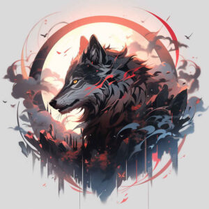 nature-motif-wolf-tattoo – tattoo design ideas free ai generated – surrealism-unconscious-imagery – for-stomach – Gallery: wolves-inkby-ai