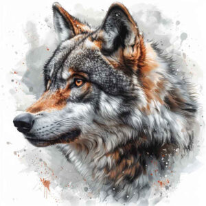 organic-line-wolf-tattoo – tattoo design ideas free ai generated – neotraditional-bold-texture – for-shin – Gallery: wolves-inkby-ai