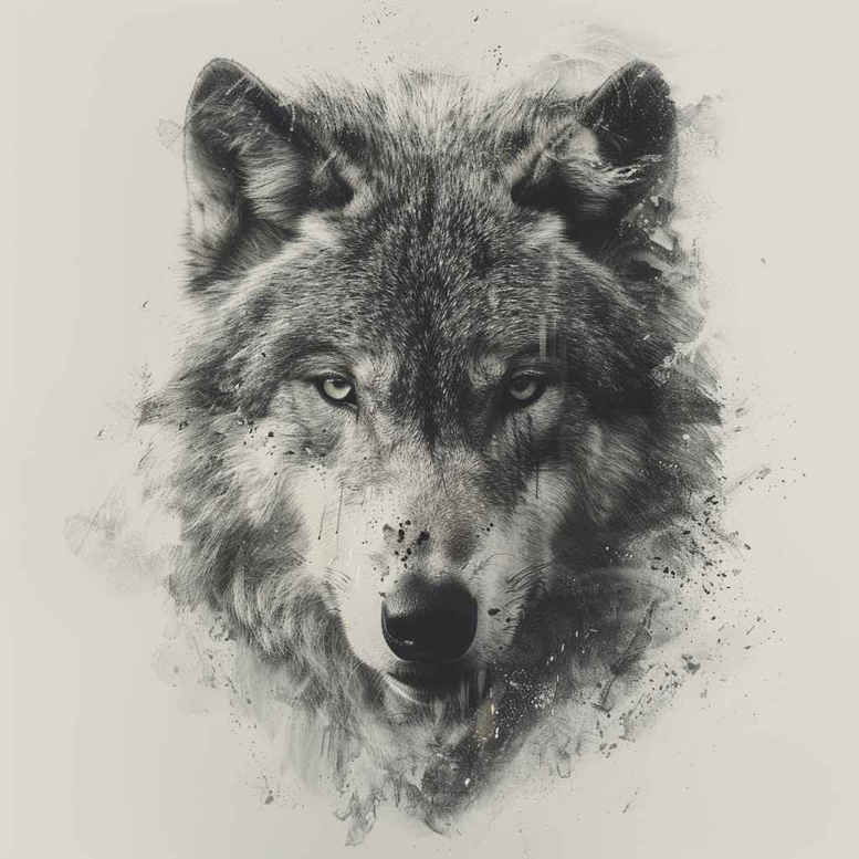 organic-line-wolf-tattoo – tattoo design ideas free ai generated – realism-natural-contours – for-upper-arm – Gallery: wolves-inkby-ai