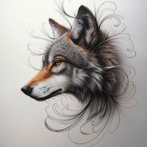 organic-line-wolf-tattoo – tattoo design ideas free ai generated – realism-optical-depth – for-ribs – Gallery: wolves-inkby-ai