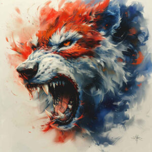 organic-line-wolf-tattoo – tattoo design ideas free ai generated – surrealism-shifting-shapes – for-biceps – Gallery: wolves-inkby-ai