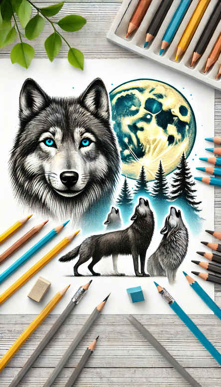 ornament-wolf-tattoo – tattoo design ideas free ai generated – realism-subtle-gradients – for-arm – Gallery: wolves-inkby-ai