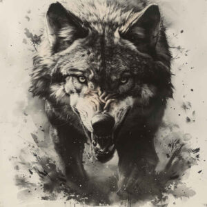 ornamental-detail-wolf-tattoo – tattoo design ideas free ai generated – neotraditional-dynamic-color – for-side – Gallery: wolves-inkby-ai