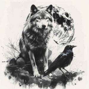 ornamental-detail-wolf-tattoo – tattoo design ideas free ai generated – surrealism-metamorphosis – for-hip – Gallery: wolves-inkby-ai