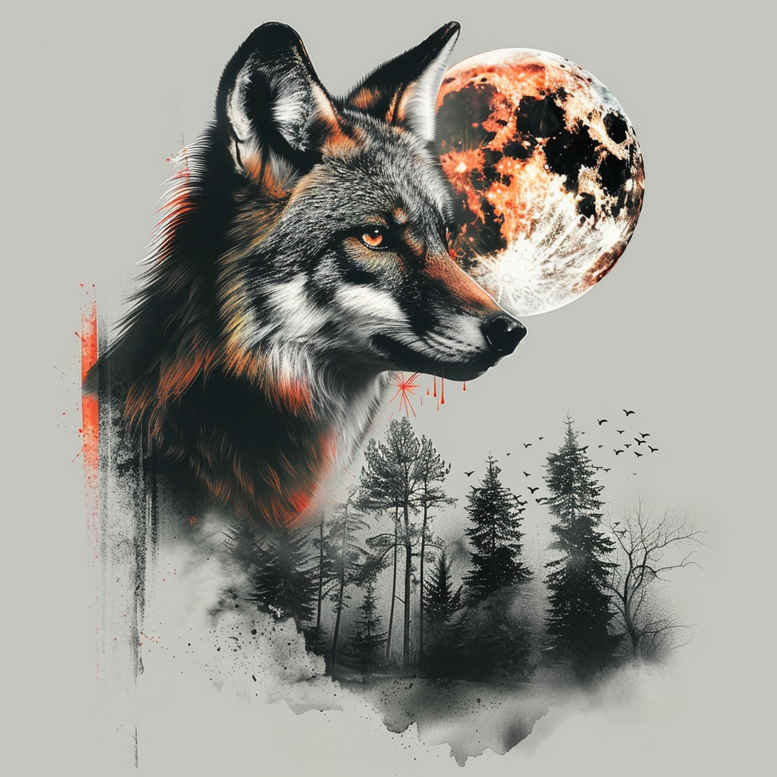 ornamental-wolf-tattoo – tattoo design ideas free ai generated – neotraditional-enhanced-shading – for-side – Gallery: wolves-inkby-ai