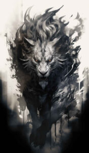 perseverance-symbol-wolf-tattoo – tattoo design ideas free ai generated – neotraditional-bright-color – for-lower-leg – Gallery: wolves-inkby-ai