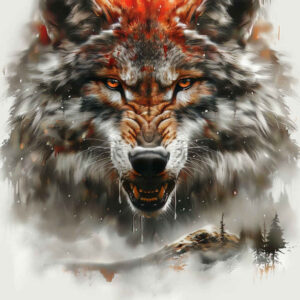 perseverance-symbol-wolf-tattoo – tattoo design ideas free ai generated – neotraditional-textural-detail – for-shoulder-blade – Gallery: wolves-inkby-ai