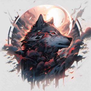 plant-ornament-wolf-tattoo – tattoo design ideas free ai generated – realism-precise-gradient – for-side – Gallery: wolves-inkby-ai