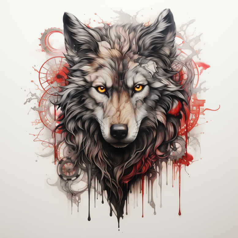 power-symbol-wolf-tattoo – tattoo design ideas free ai generated – realism-crisp-detail – for-upper-back – Gallery: wolves-inkby-ai