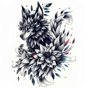 power-symbol-wolf-tattoo – tattoo design ideas free ai generated – realism-true-skin – for-foot – Gallery: wolves-inkby-ai