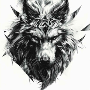 power-symbol-wolf-tattoo – tattoo design ideas free ai generated – surrealism-ethereal – for-ankle – Gallery: wolves-inkby-ai