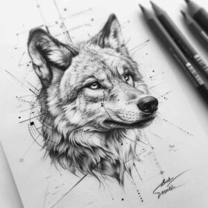 realistic-wolf-tattoo – tattoo design ideas free ai generated – neotraditional-solid-blacks – for-wrist-side – Gallery: wolves-inkby-ai