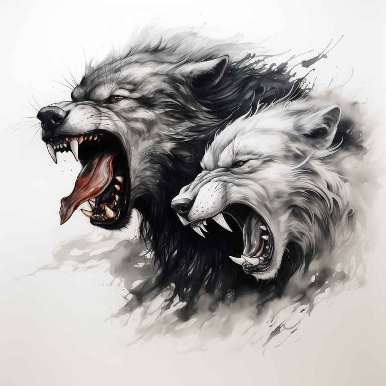 realistic-wolf-tattoo – tattoo design ideas free ai generated – surrealism-juxtaposition – for-neck – Gallery: wolves-inkby-ai