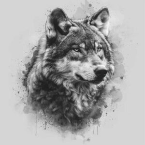 shaded-wolf-tattoo – tattoo design ideas free ai generated – realism-soft-highlights – for-thigh – Gallery: wolves-inkby-ai