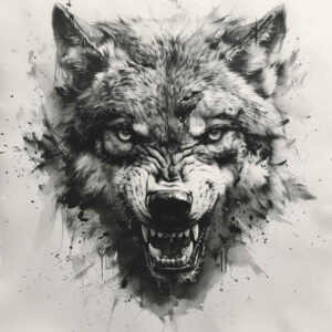 shaded-wolf-tattoo – tattoo design ideas free ai generated – realism-visual-accuracy – for-ribs – Gallery: wolves-inkby-ai
