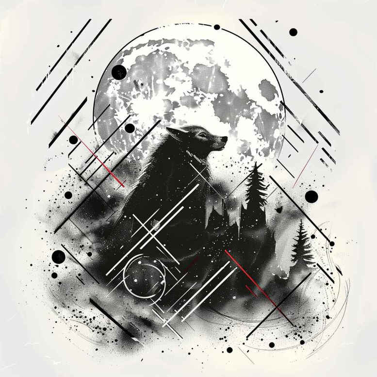 shadow-and-light-wolf-tattoo – tattoo design ideas free ai generated – realism-ink-realism – for-heel – Gallery: wolves-inkby-ai