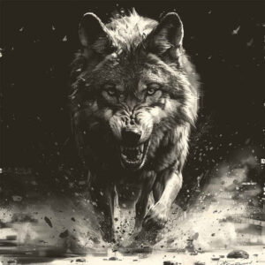 shadow-wolf-tattoo – tattoo design ideas free ai generated – neotraditional-clean-fill – for-collarbone – Gallery: wolves-inkby-ai
