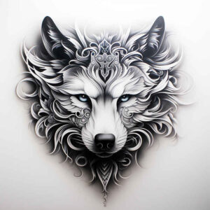 spiritual-motif-wolf-tattoo – tattoo design ideas free ai generated – neotraditional-refined-lines – for-inner-arm – Gallery: wolves-inkby-ai