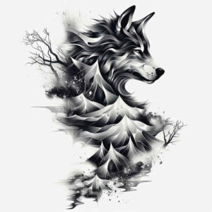 spiritual-motif-wolf-tattoo – tattoo design ideas free ai generated – surrealism-esoteric – for-knee – Gallery: wolves-inkby-ai
