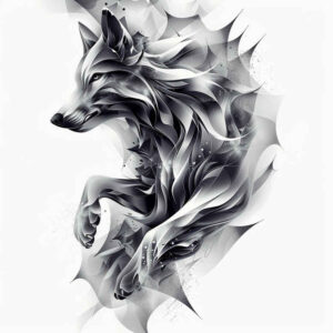 spiritual-motif-wolf-tattoo – tattoo design ideas free ai generated – surrealism-metaphysical – for-sternum – Gallery: wolves-inkby-ai