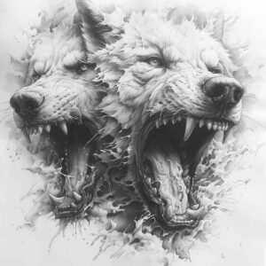 spiritual-motif-wolf-tattoo – tattoo design ideas free ai generated – surrealism-phantom – for-forearm – Gallery: wolves-inkby-ai