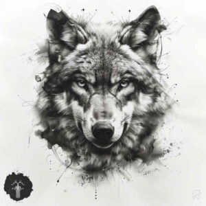 spiritual-wolf-tattoo-for-men – tattoo design ideas free ai generated – neotraditional-layered-inks – for-side – Gallery: wolves-inkby-ai