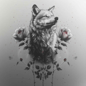 spiritual-wolf-tattoo-for-men – tattoo design ideas free ai generated – neotraditional-refined-lines – for-upper-thigh – Gallery: wolves-inkby-ai