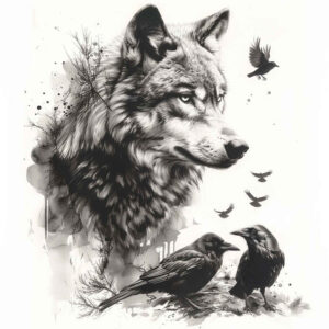 spiritual-wolf-tattoo-for-men – tattoo design ideas free ai generated – realism-true-rendering – for-ankle – Gallery: wolves-inkby-ai