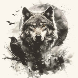strength-motif-wolf-tattoo – tattoo design ideas free ai generated – realism-deep-shadows – for-fingers – Gallery: wolves-inkby-ai