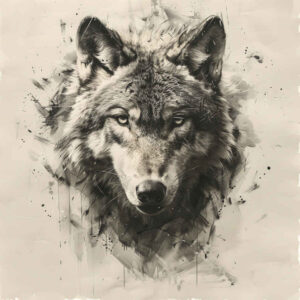 strength-symbol-wolf-tattoo – tattoo design ideas free ai generated – neotraditional-artistic-contrast – for-upper-thigh – Gallery: wolves-inkby-ai