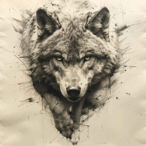 symbolic-meaning-wolf-tattoo – tattoo design ideas free ai generated – realism-textured-light – for-toe – Gallery: wolves-inkby-ai