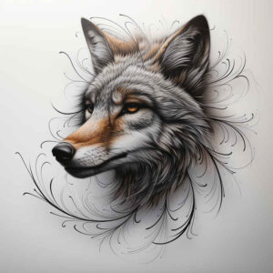 symbolic-wolf-tattoo – tattoo design ideas free ai generated – neotraditional-artful-color – for-chest – Gallery: wolves-inkby-ai