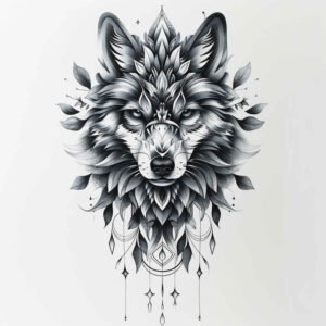 wolves tattoo design ideas fine-line alpha energy for biceps
