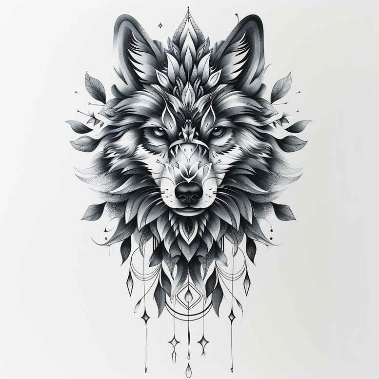 wolves tattoo design ideas fine-line alpha energy for biceps