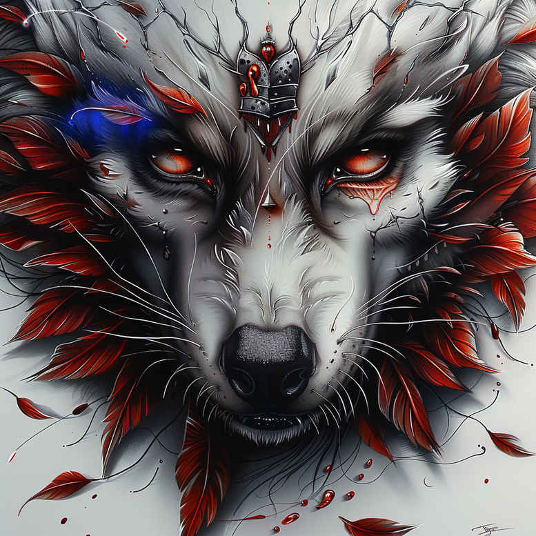 wolves tattoo design ideas saturated hues alpha energy stands for endurance