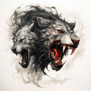 wolves tattoo design ideas CGI-rendered alpha energy symbol of perseverance