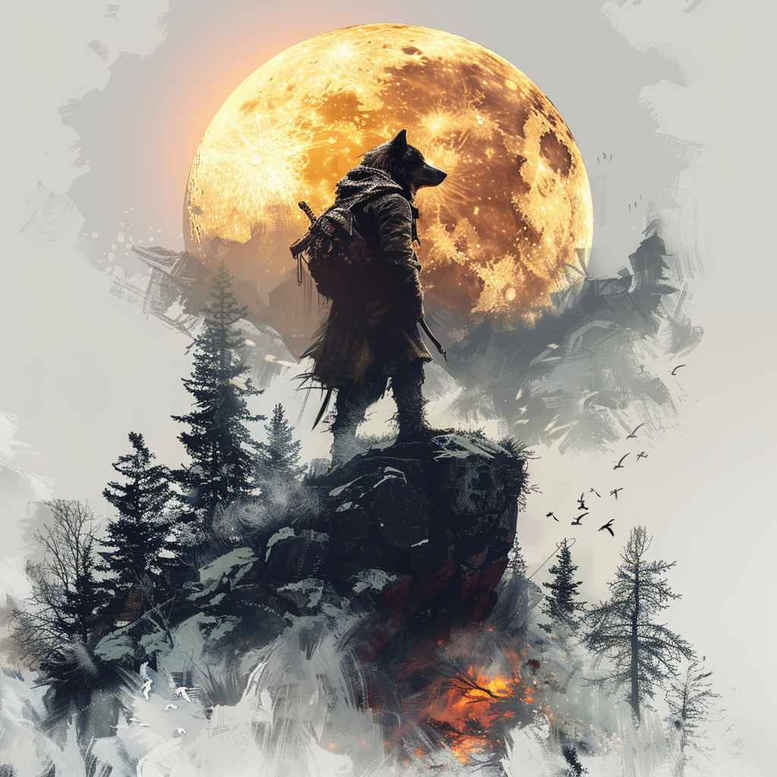 wolves tattoo design ideas photo-realistic ancient guardian for chest