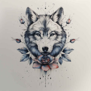 wolves tattoo design ideas surreal ancient guardian symbolising strength