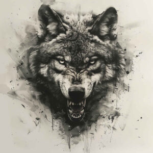 wolves tattoo design ideas Surrealism phantasmagoria cold gaze for hand